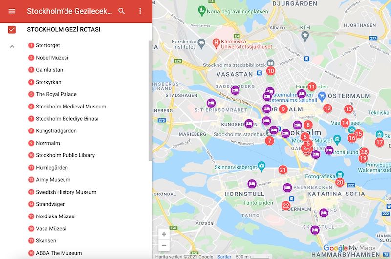Stockholm gezilecek yerler haritasi